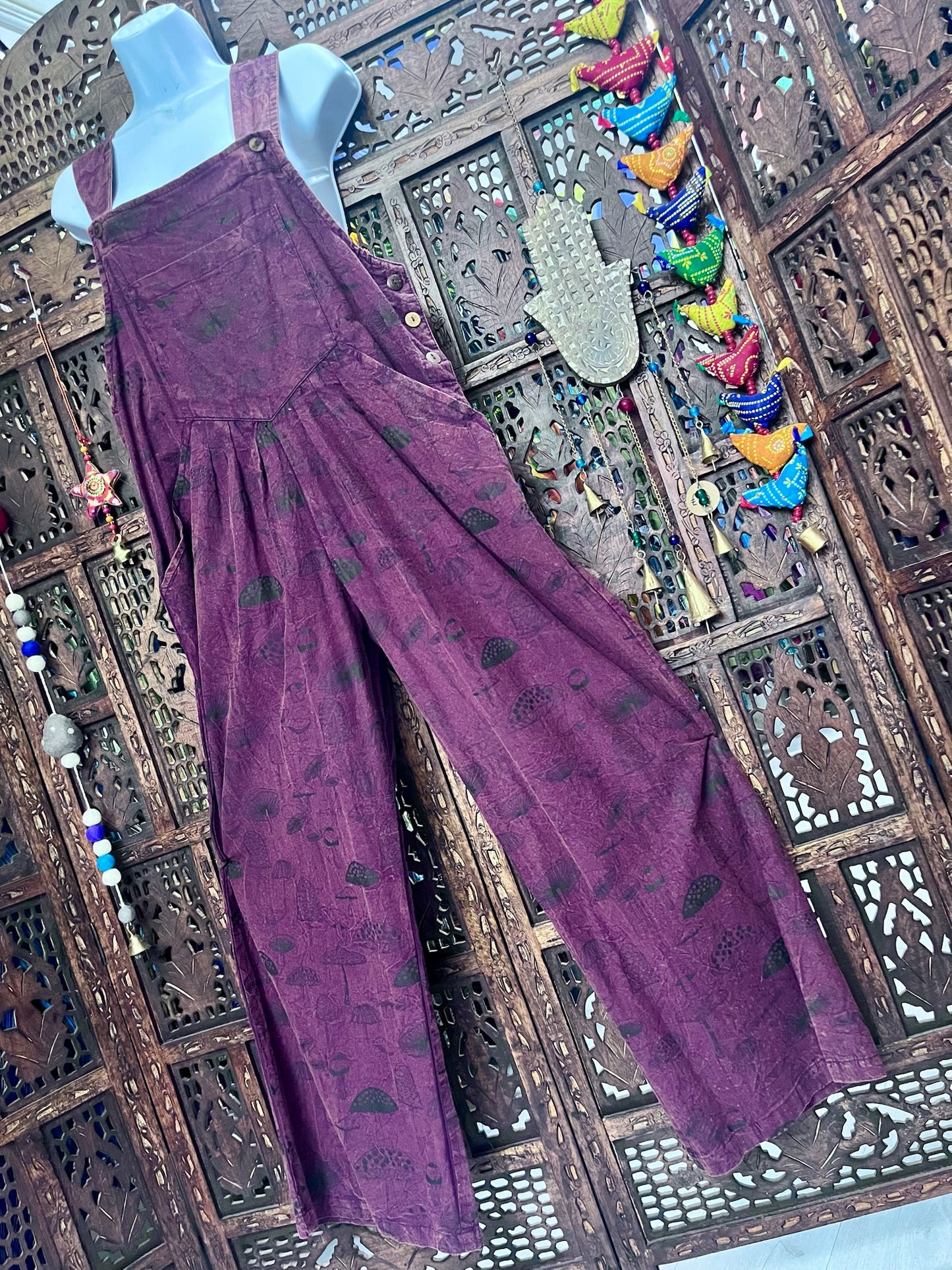Mushroom dungarees
