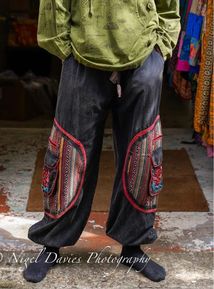 Mushroom Stonewashed baggy trousers