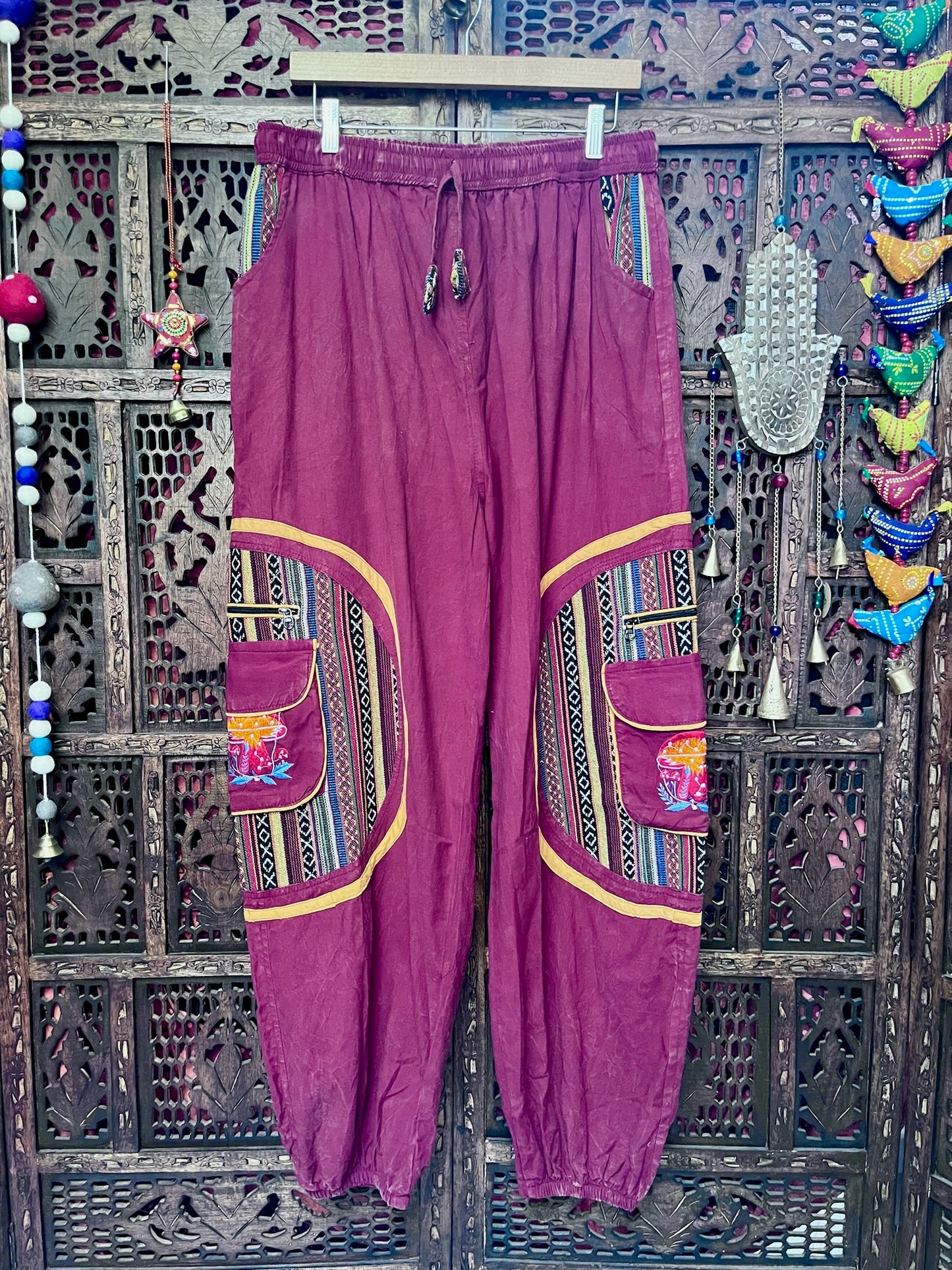 Mushroom Stonewashed baggy trousers