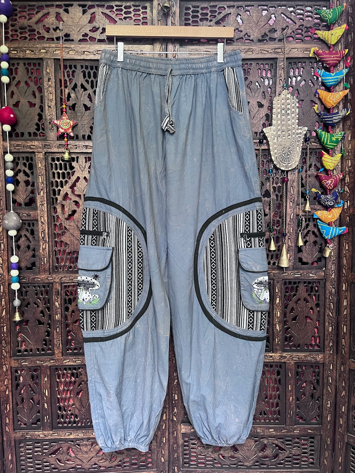 Mushroom Stonewashed baggy trousers