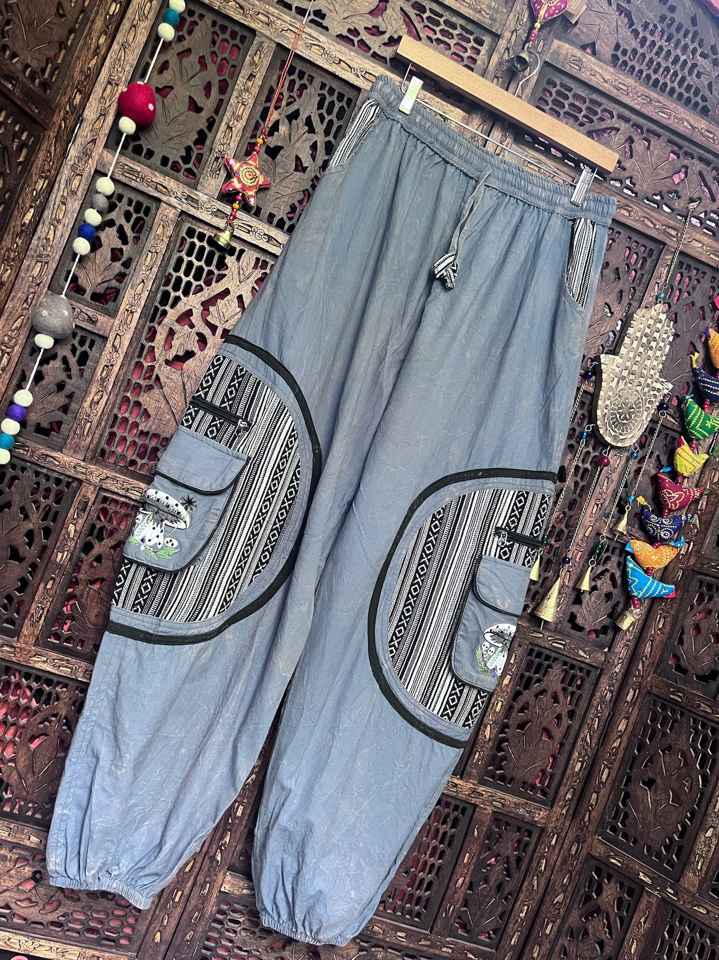 Mushroom Stonewashed baggy trousers
