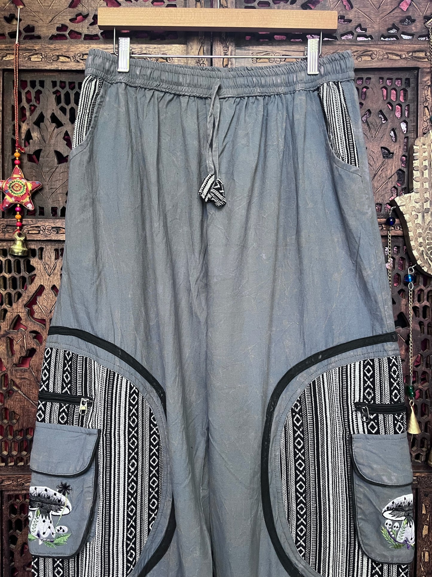 Mushroom Stonewashed baggy trousers