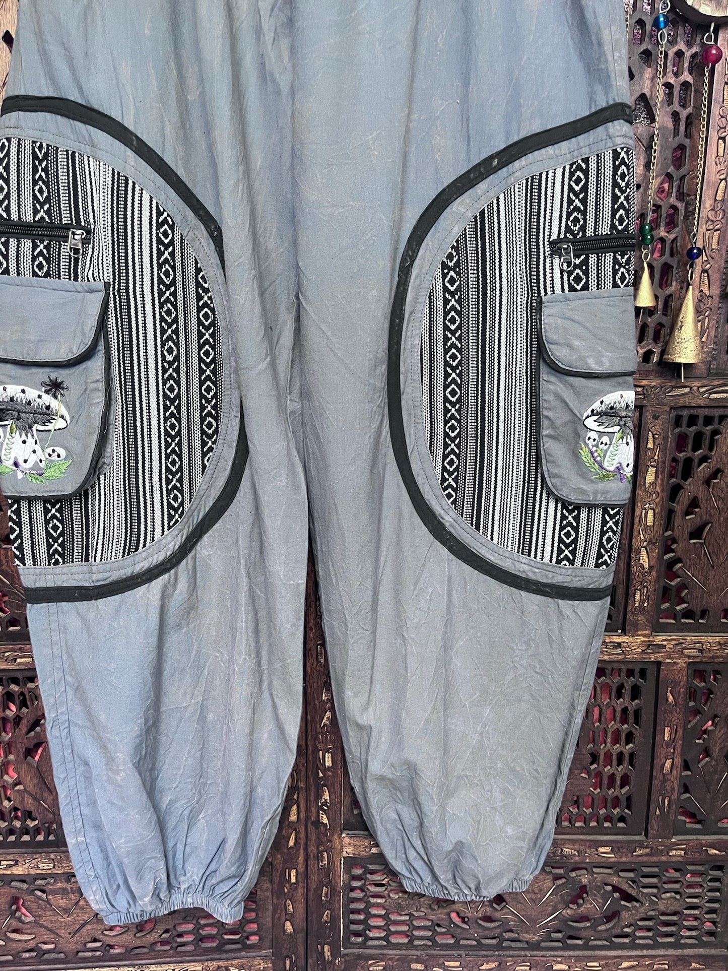 Mushroom Stonewashed baggy trousers