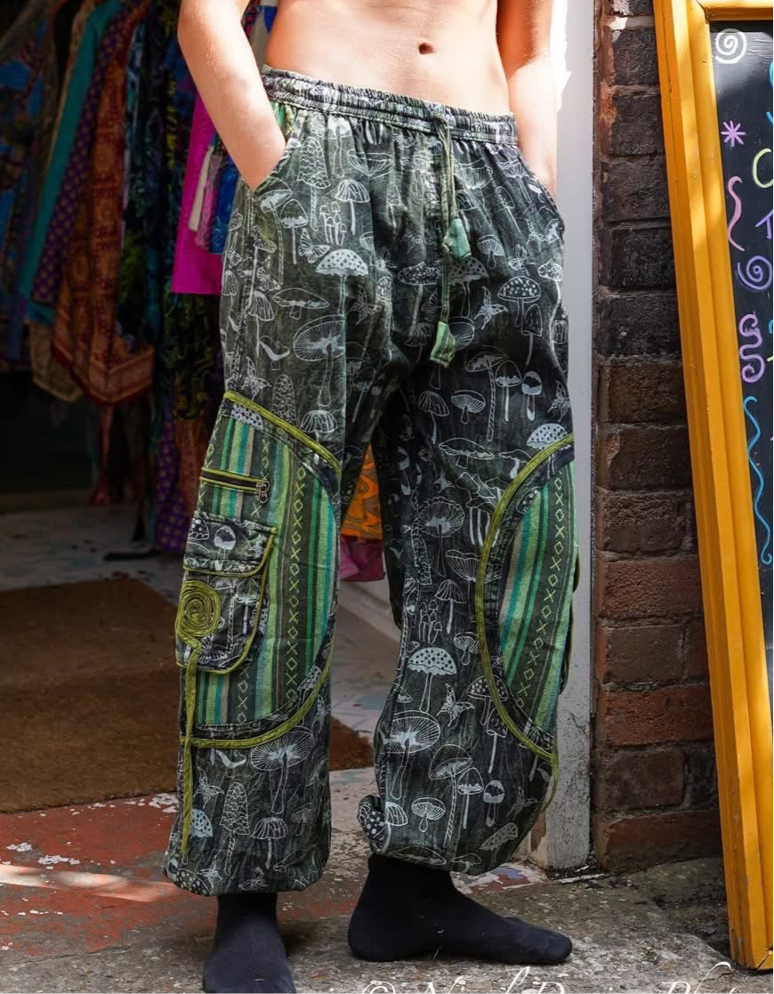 Mushroom baggy trousers