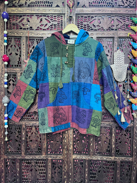 Mushroom Patchwork Hoodie